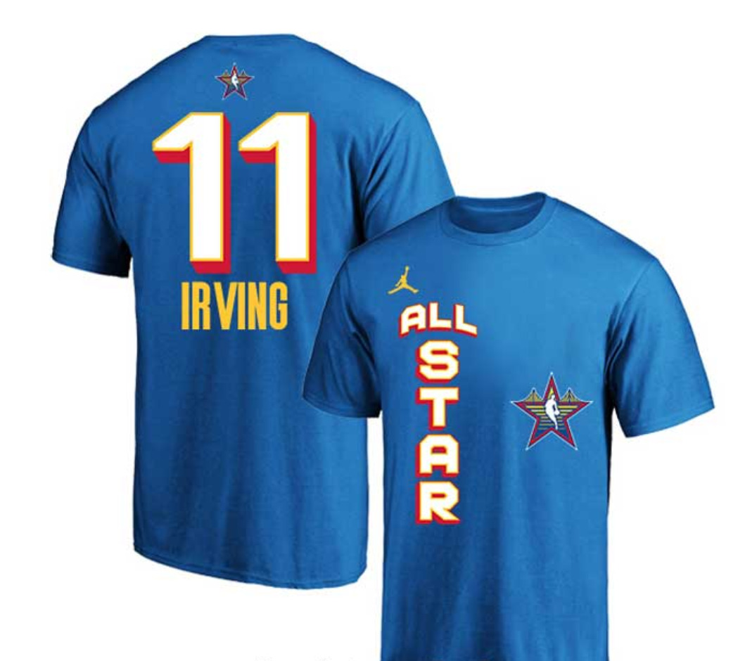 Men 2025 NBA all Star 11 Irving blue T Shirt